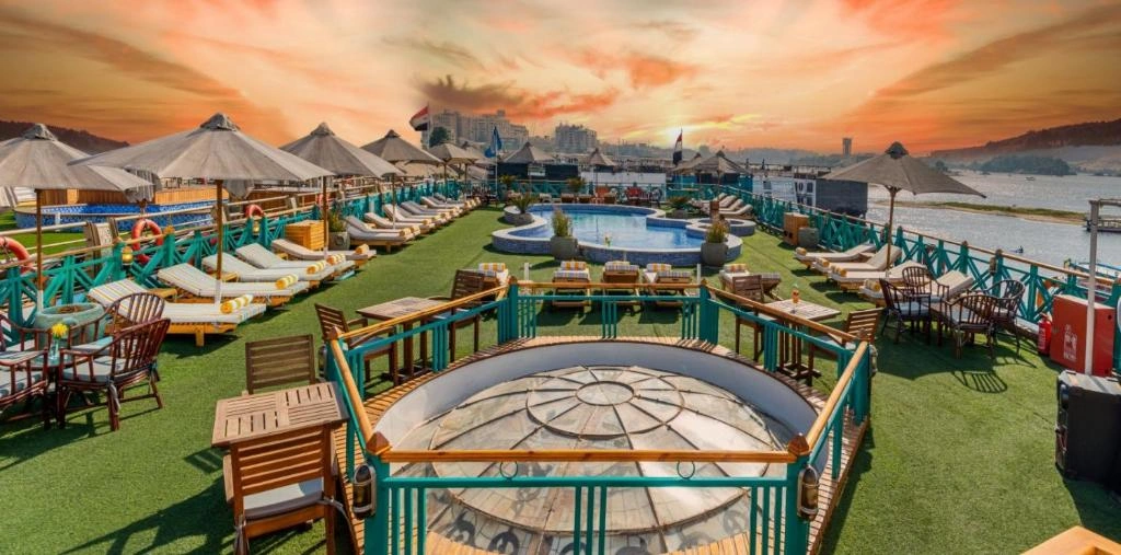 Sun deck of the Sonesta Moon Goddess Nile Cruise Ship Nile cruise